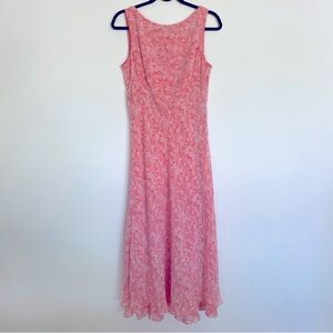 Coldwater Creek Pink Floral Silk Sleeveless Maxi Dress